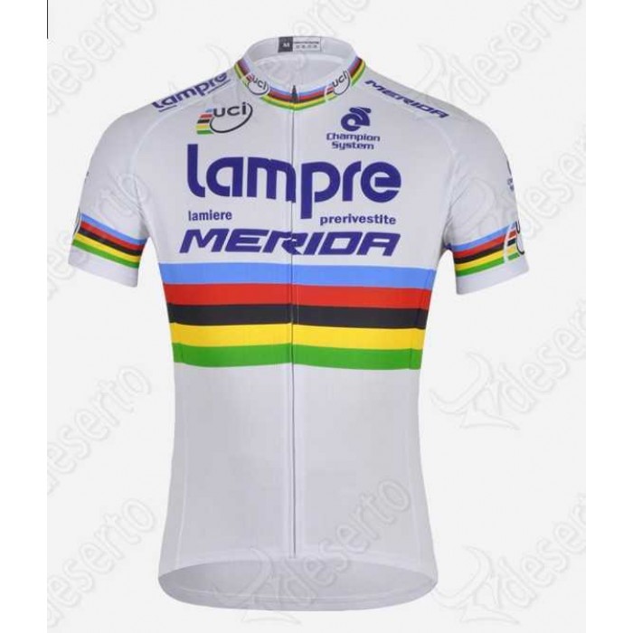 Lampre Merida 2014 Wielershirt Met Korte Mouwen Wit