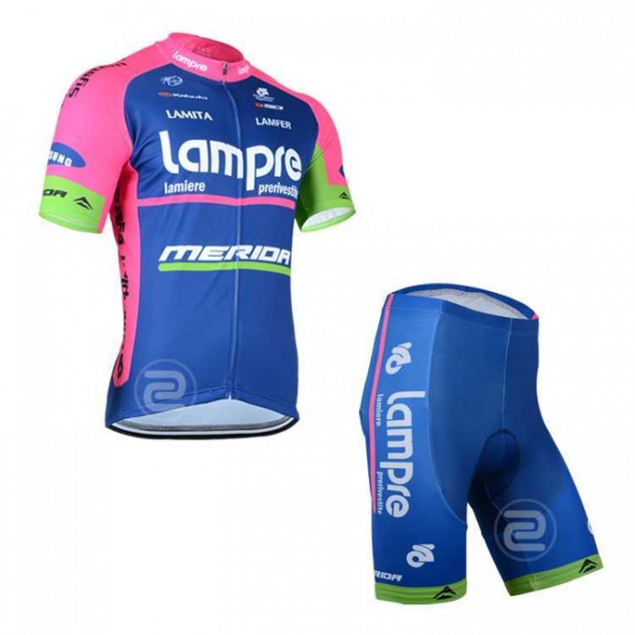 Lampre Merida 2014 Wielerkleding Set Wielershirts Korte Mouw+Fietsbroek