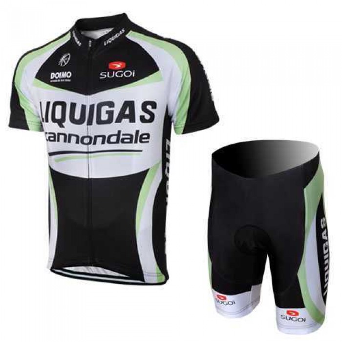 2012 Liquigas Cannondale Pro Team Wielerkleding Set Wielershirts Korte Mouw+Fietsbroekje Zwart