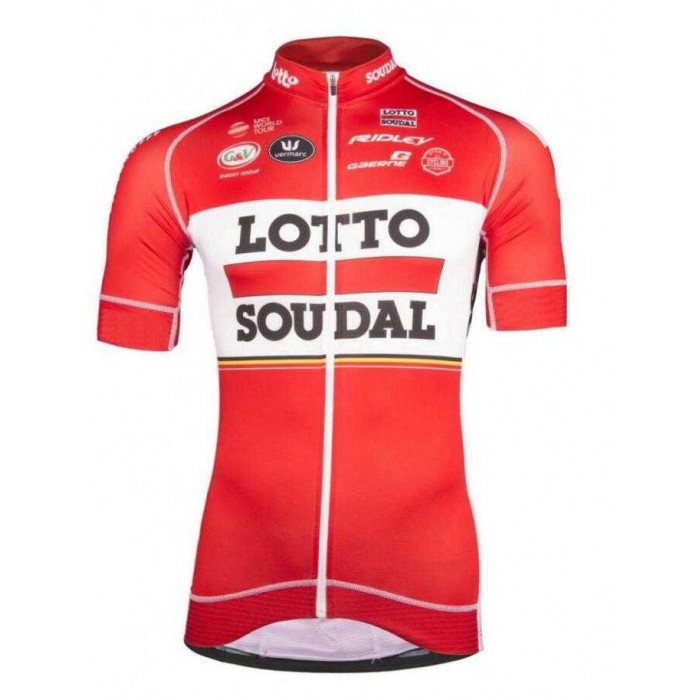 2017 Lotto Wielershirt Met Korte Mouwen Rood