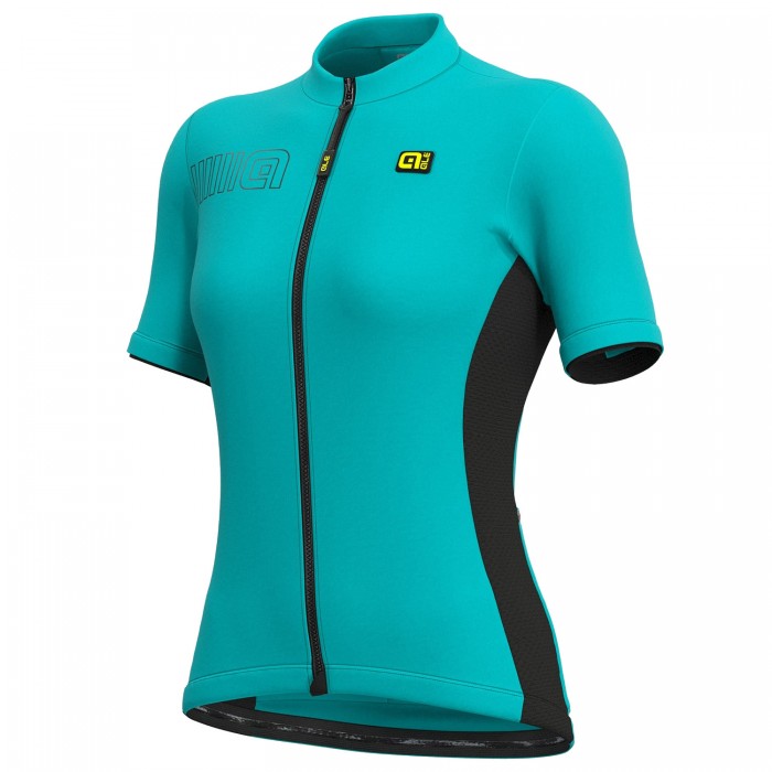 Dames Ale Solid Color Block-Turquoise Wielershirt Korte Mouw