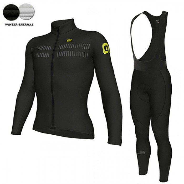 2018 Ale N3 Winter Wielerkleding Set Wielershirt Lange Mouwen+Lange Fietsbroeken Bib