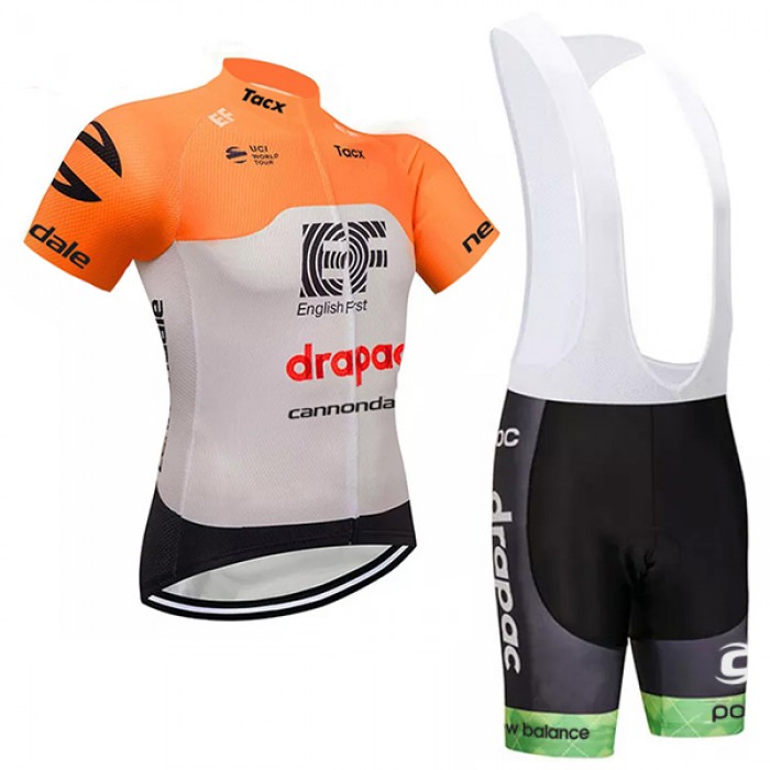 2018 Cannondale Education First-Drapac Fietskleding Set Fietsshirt Korte Mouwen+Koersbroek Kort Bib