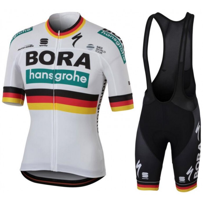 BORA-Hansgrohe German Champions 2018 Fietskleding Set Wielershirt Korte Mouw+Korte Fietsbroeken Bib