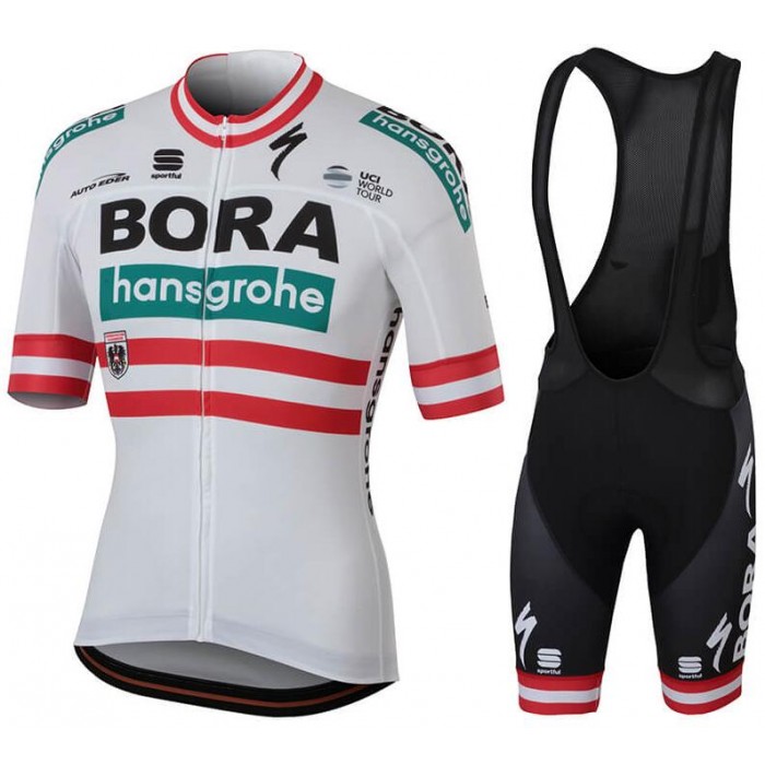 BORA-Hansgrohe Austrian Champion 2018 Fietskleding Set Wielershirt Korte Mouw+Korte Fietsbroeken Bib