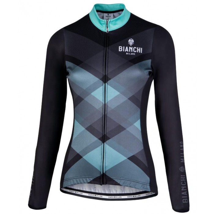 BIANCHI MILANO Dames Cornedo Zwart Wielershirt Lange Mouw