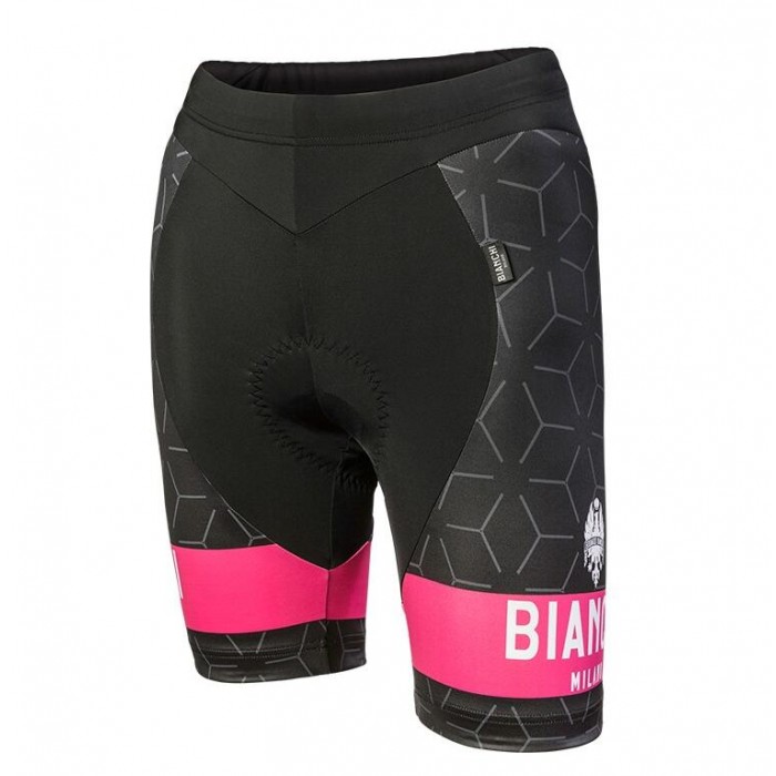 Bianchi Milano Nevola Black Pink Dames Korte Fietsbroeken