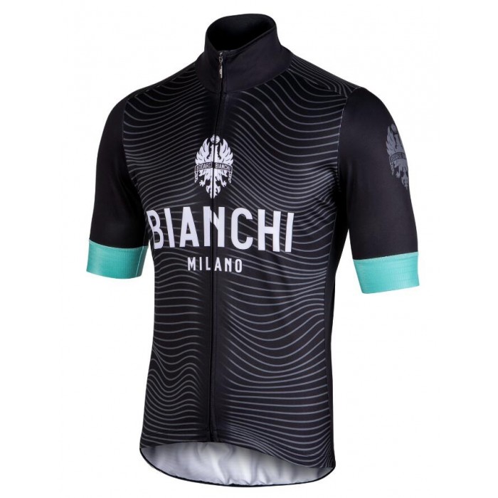 Bianchi Milano Terlano Zwart Wielershirt Korte Mouw