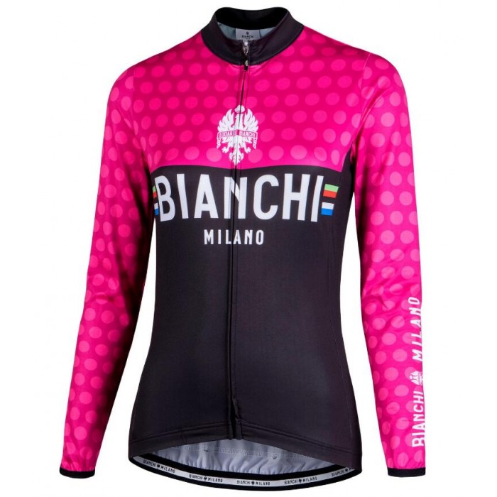 BIANCHI MILANO TERMENO Dames Zwart/Pink Wielershirt Lange Mouw