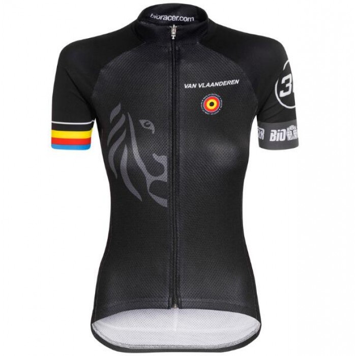 Bioracer Van Vlaanderen Dames Zwart 2018 Wielershirt Korte Mouw