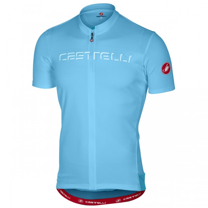 Castelli Prologo 5 Blauw Wielershirt Korte Mouw