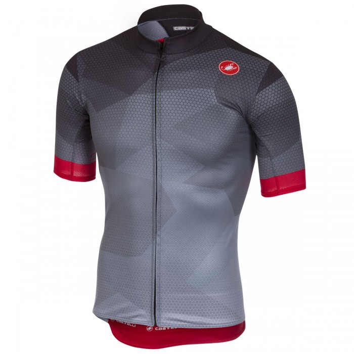 Castelli Flusso Antracite Wielershirt Korte Mouw