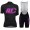 Cipollini Prestige Dames Black Violet Fietskleding Set Wielershirt Korte Mouw+Korte Fietsbroeken Bib