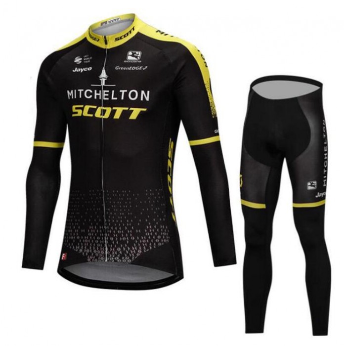 Mitchelton Scott 2018 Fietskleding Set Wielershirt Lange Mouw+Lange Fietsbroeken