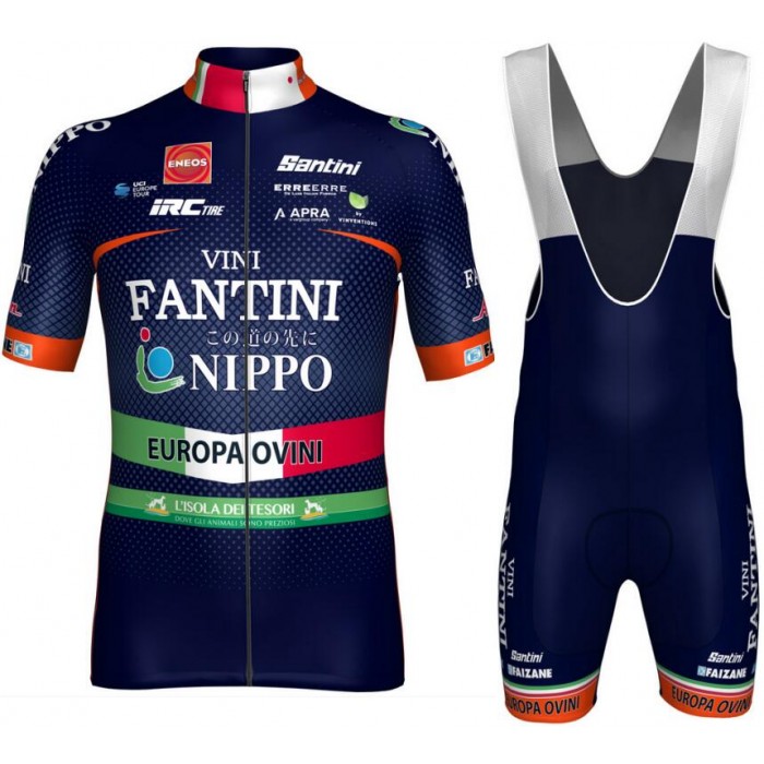 Nippo-Vini Fantini-Europa Ovini 2018 Fietskleding Set Wielershirt Korte Mouw+Korte Fietsbroeken Bib