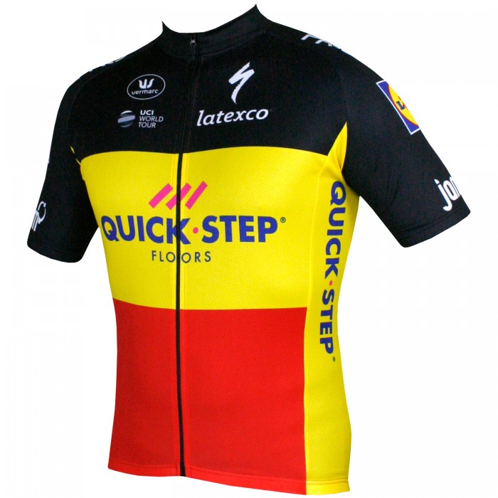 Quick Step Floors Belgium Champion 2018 Wielershirt Korte Mouw