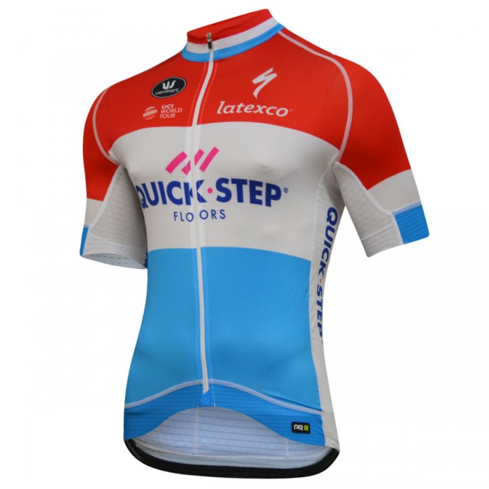 Quick Step Floors 2018 Luxembourg Champion Wielershirt Korte Mouw