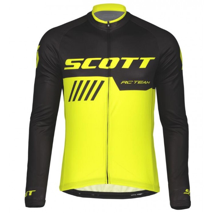 Scott RC TEAM 10 Wielershirt Lange Mouw Black/Sulphur Yellow