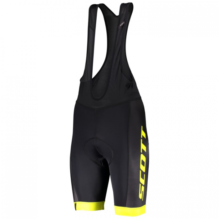 SCOTT RC TEAM Korte Fietsbroeken Bib Black/Sulphur Yellow