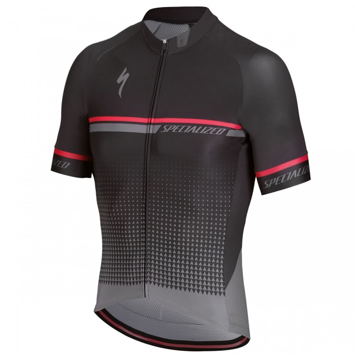 Specialized SL Expert-Zwart Rood Wielershirt Korte Mouw