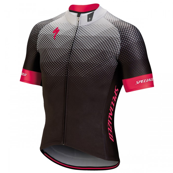 Specialized SL Pro-Zwart Rosa Wielershirt Korte Mouw