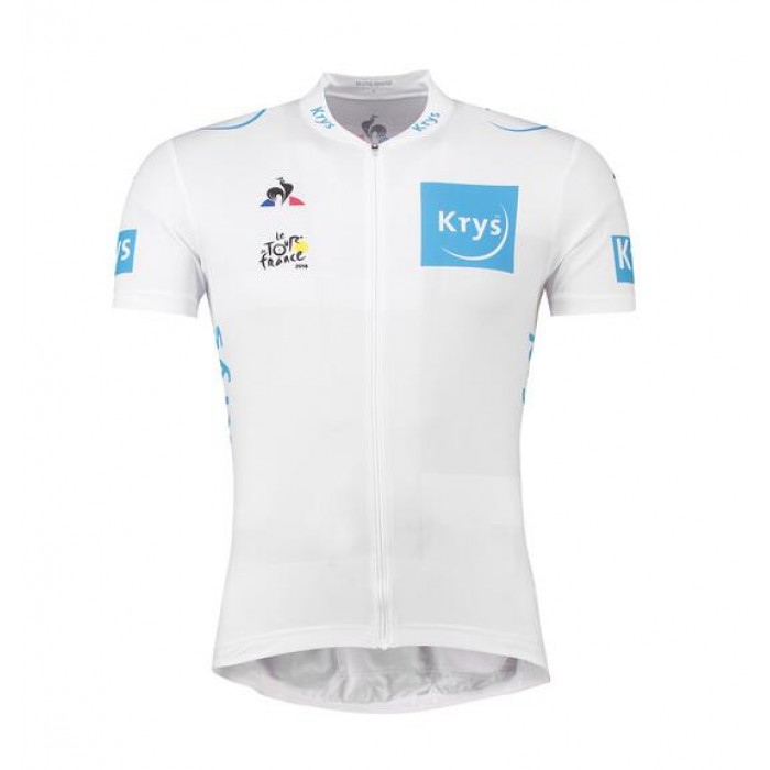 Tour De France 2018 Wit Wielershirt Korte Mouw