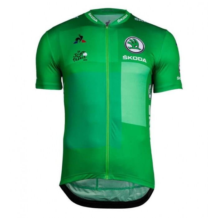 Tour De France 2018 Groen Wielershirt Korte Mouw