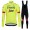 Trek Segafredo 2018 Fluo Geel Fietskleding Set Wielershirt Lange Mouw+Lange Fietsbroeken Bib