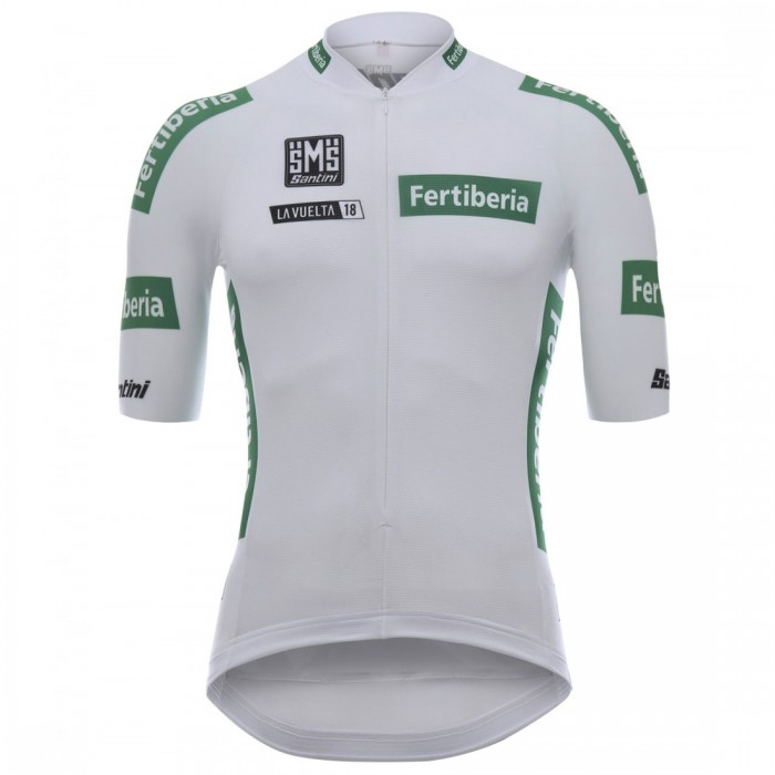 Vuelta Espana 2018 Wit Wielershirt Korte Mouw