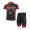 Merida 2014 Wielerkleding Set Set Wielershirts Korte Mouw+Fietsbroek Zwart Rood