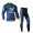 Movistar 2014 Fietskleding Wielershirt Lange Mouw+Lange Fietsbroeken Blauw Zwart