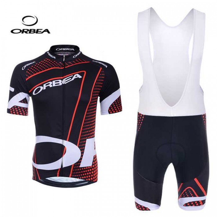 Orbea 2014 Fietskleding Set Fietsshirt Met Korte Mouwen+Korte Koersbroek Zwart Rood