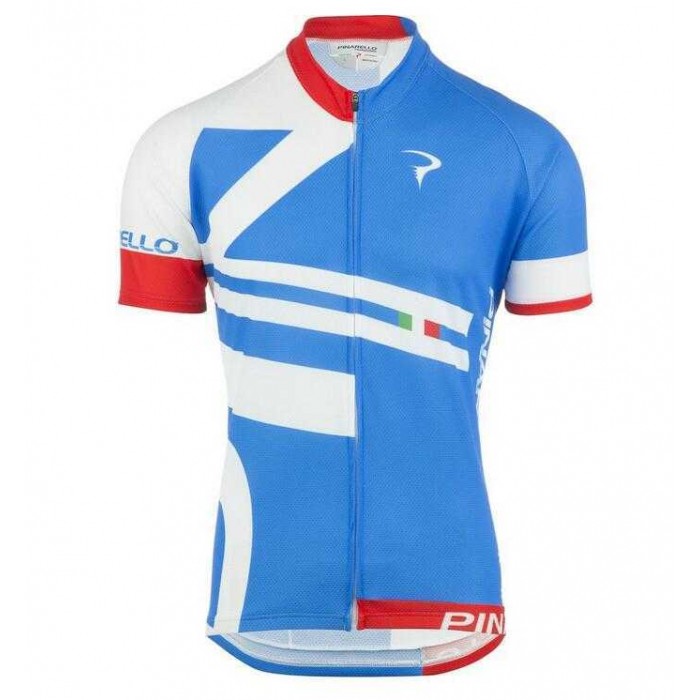 2016 Pinarello Wielershirt Korte Mouw Rood Blauw Zwart