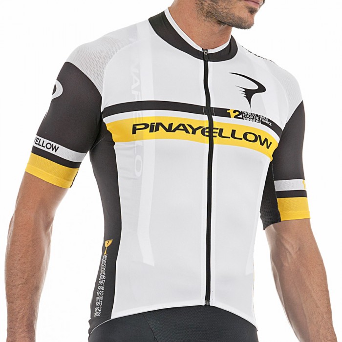 Pinarello 12th Tour De France Wielershirt Korte Mouw Zwart Wit