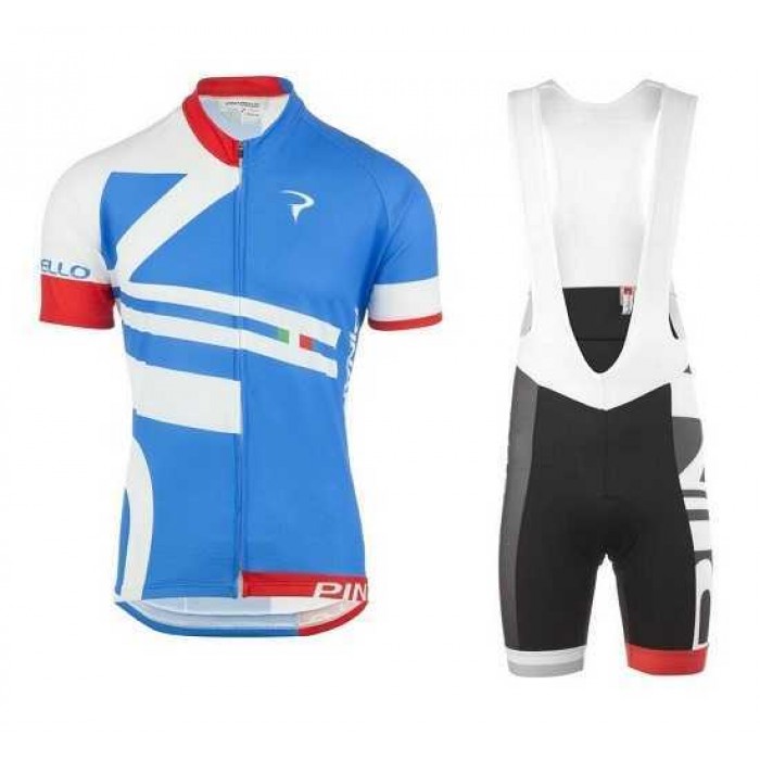 2016 Pinarello Fietskleding Set Fietsshirt Met Korte Mouwen+Korte Koersbroek Rood Blauw Zwart