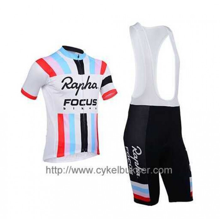 Teams Rapha Focus Fietskleding Set Fietsshirt Met Korte Mouwen+Korte Koersbroek Wit