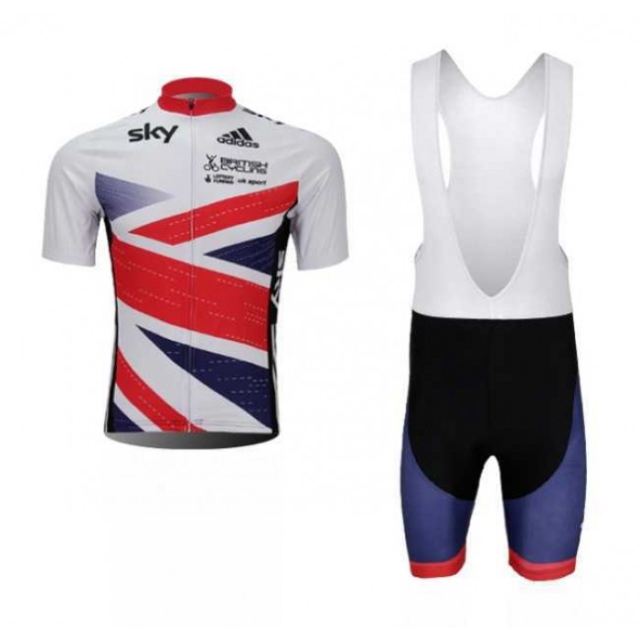 Sky British Fietskleding Set Fietsshirt Met Korte Mouwen+Korte Koersbroek