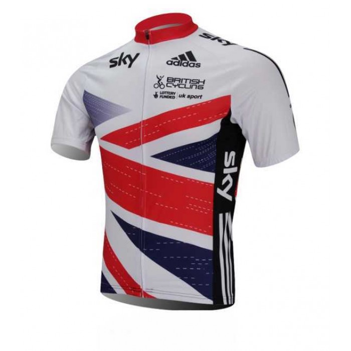 Sky British Wielershirt Met Korte Mouwen