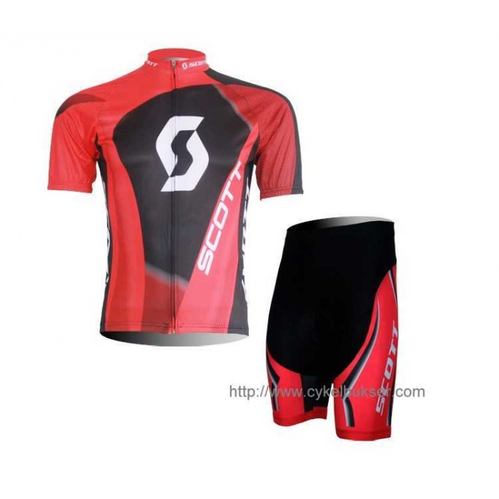 Scott RC Pro Wielerkleding Set Set Wielershirts Korte Mouw+Fietsbroek Rood Zwart I