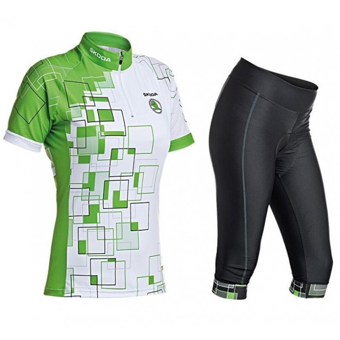 2016 SKODA Wielerkleding Set Wielershirt Korte+Broek Driekwart Dames