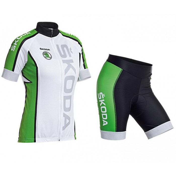 2016 SKODA Wielerkleding Set Wielershirt Korte+Fietsbroek Korte Dames