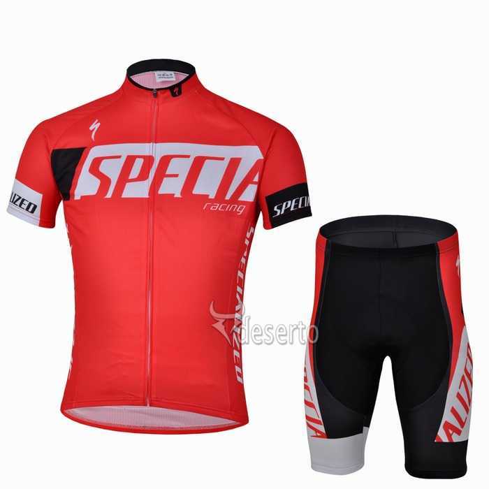 Specialized Racing Wielerkleding Set Wielershirts Korte Mouw+Fietsbroek Rood