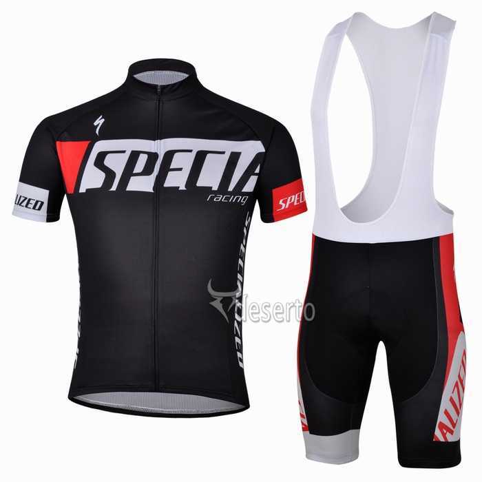 Specialized Racing Fietskleding Set Fietsshirt Met Korte Mouwen+Korte Koersbroek Zwart