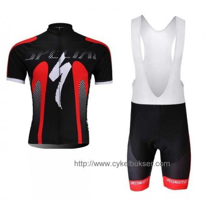 Specialized S-Work Fietskleding Set Fietsshirt Met Korte Mouwen+Korte Koersbroek Zwart Rood