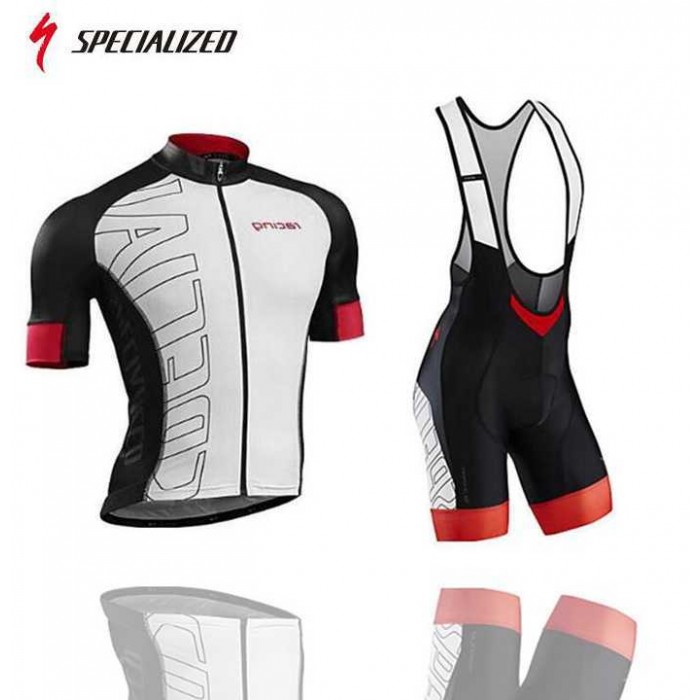 2016 Team Specialized Fietskleding Set Fietsshirt Met Korte Mouwen+Korte Koersbroek Rood Wit Zwart