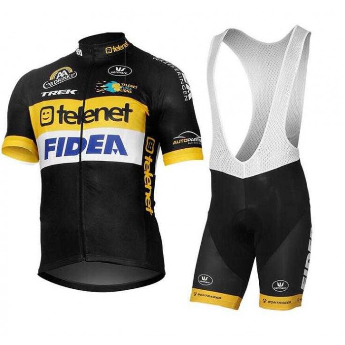 2017 Telenet Fidea Lions Fietskleding Set Fietsshirt Met Korte Mouwen+Korte Koersbroek