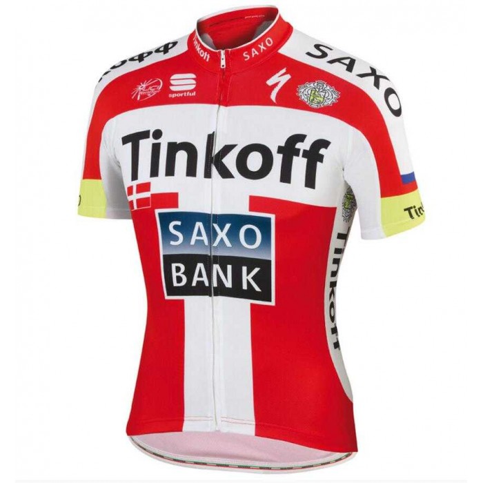 2015 Tinkoff Wielershirt Met Korte Mouwen Rood