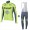 2016 Tinkoff Wielerkleding Set Wielershirt Lange Mouwen+Lange Fietsbroeken Bib Vliezen Lichtgroen