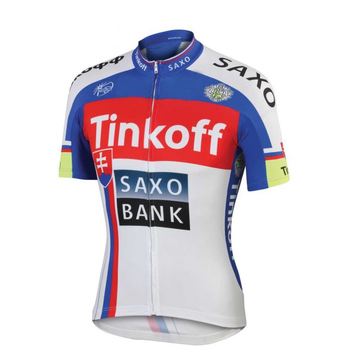2015 Saxo Bank Tionkff Wielershirt Met Korte Mouwen