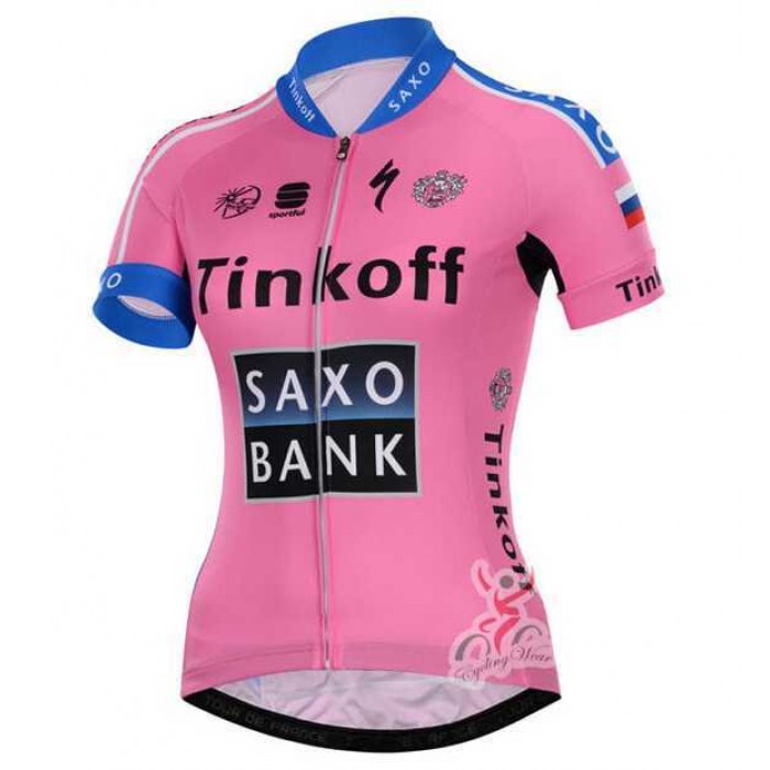 2015 Tinkoff Saxo Bank Dames Wielershirt Met Korte Mouwen